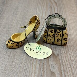 Cypress Home Cheetah Heel and Bag Ornament